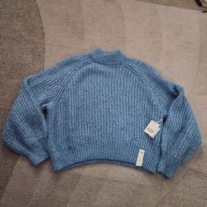 a.n.a Blue Cowl Neck Sweater